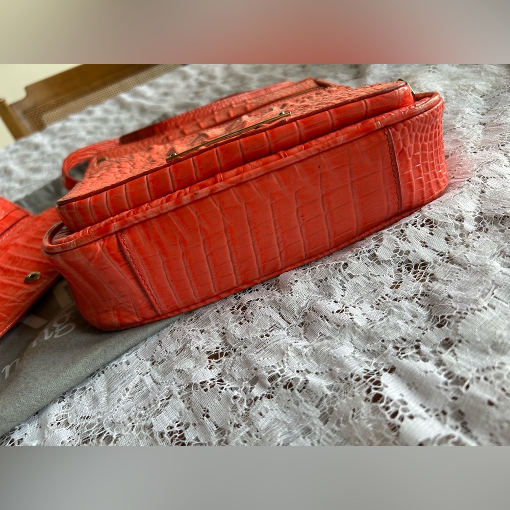 Brahmin Melbourne Croc-Embossed Tilda Crossbody Bag & Wallet Set Pimento Color - Picture 4 of 8